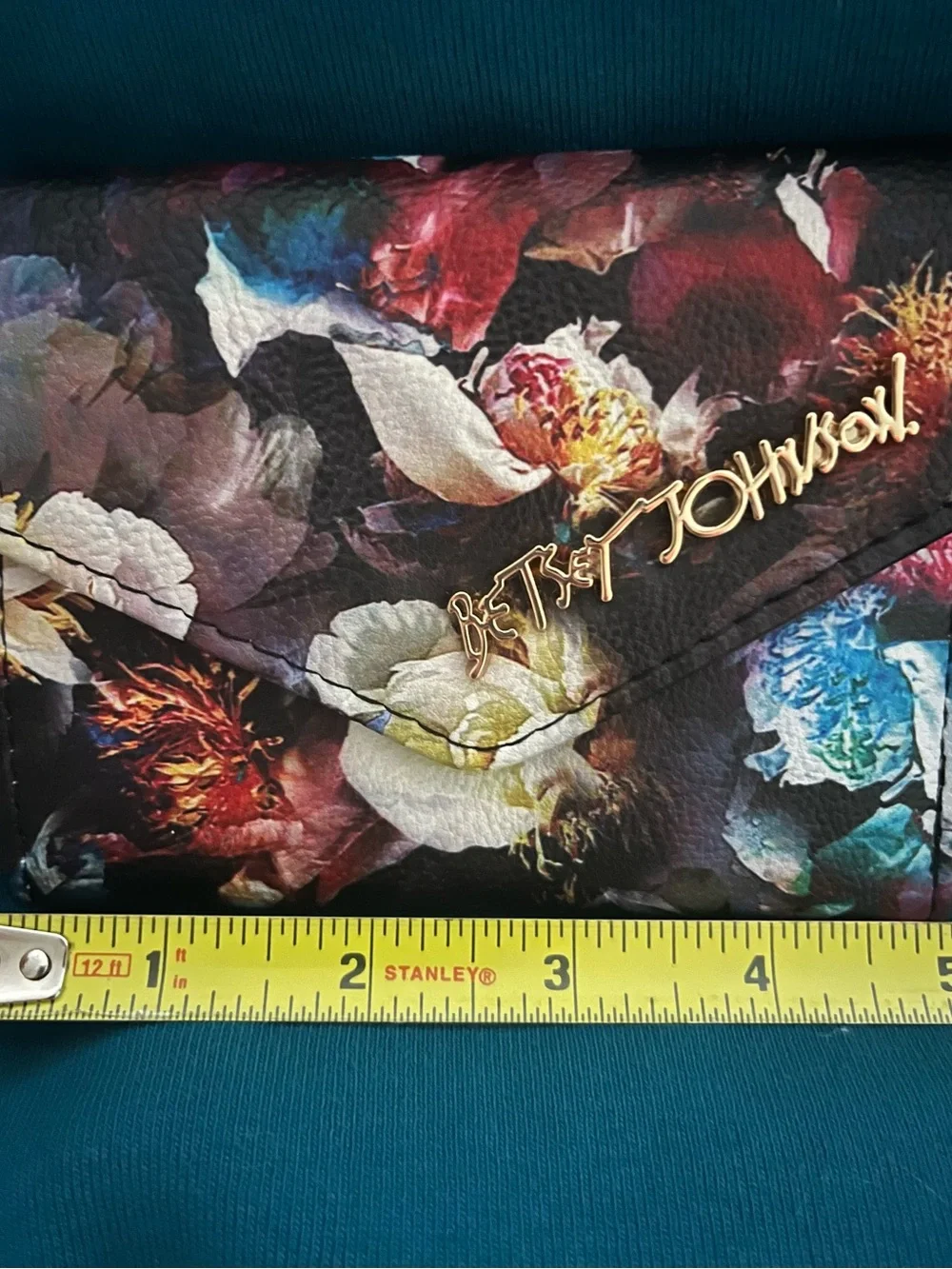 NWOT Betsey Johnson Black Floral Wallet With Multicolor Blooms